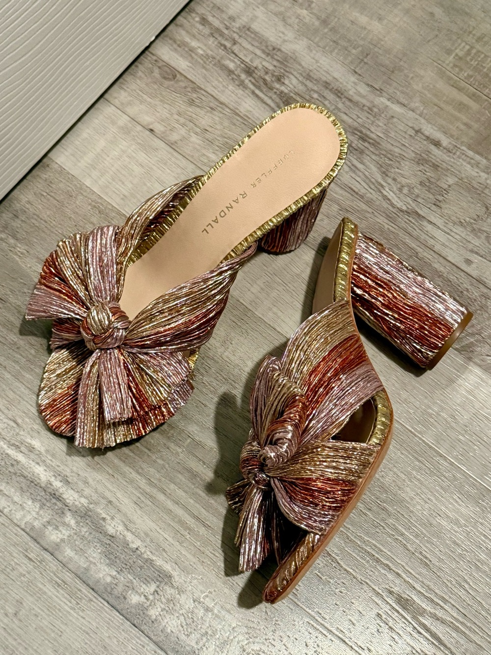 Loeffler Randall Penny Heels - Metallic Multicolor Knotted Mules